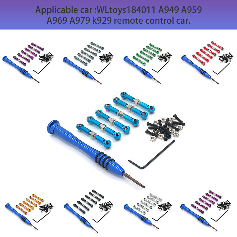 リモートコントロールカー,調整可能なプルロッド,金属製アップグレードアクセサリー,Wltoys-184011, k929, a949, a959, a969, a979