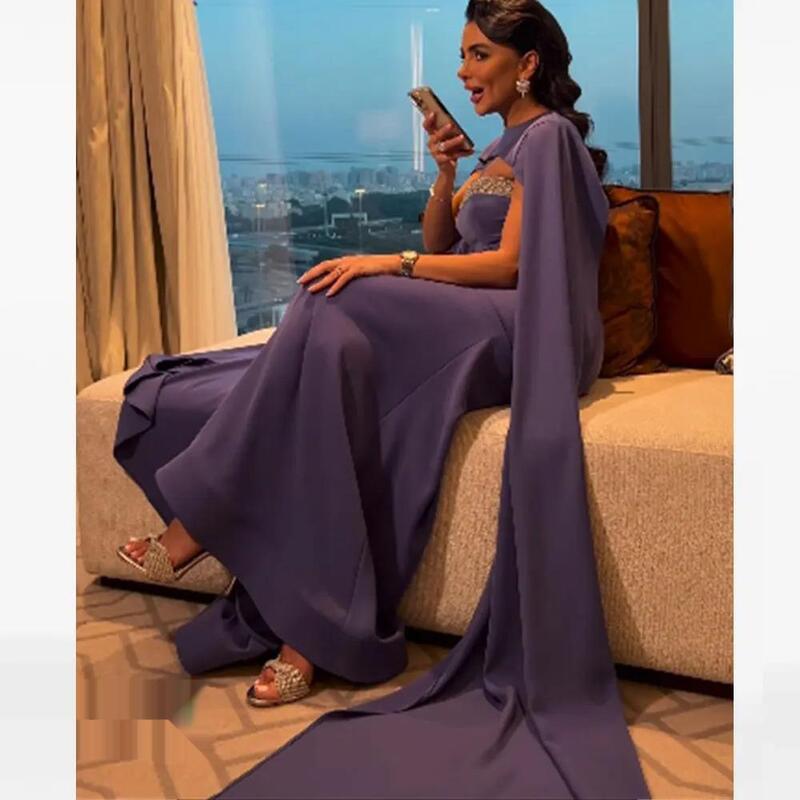 Sukienka na studniówkę bez ramiączek bez rękawów z suknią wieczorową o długości do podłogi kobiety urodzinowa suknie na oficjalne okazje ślubna Arabia