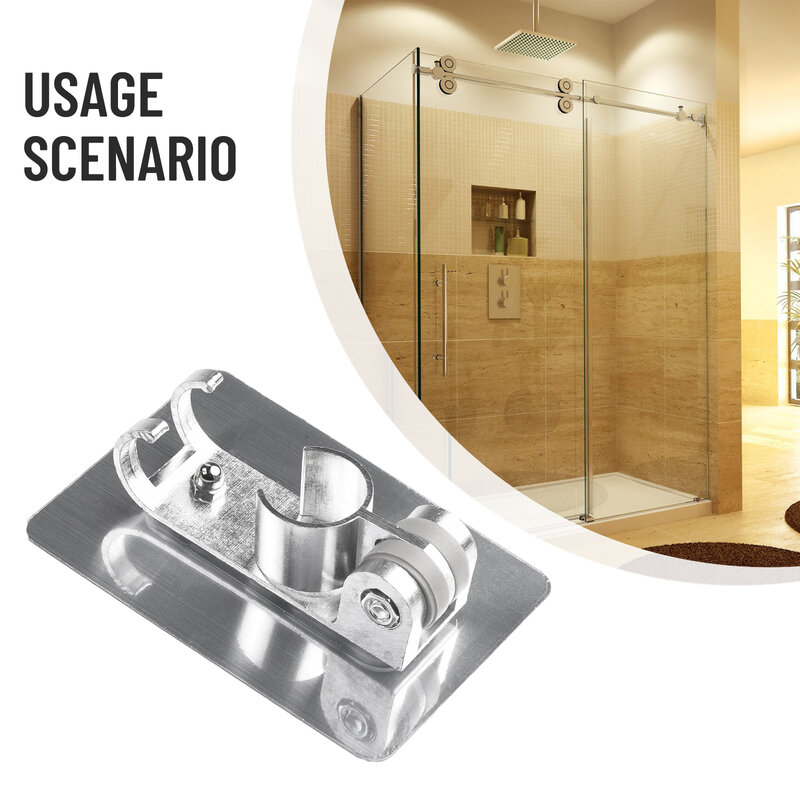 Soporte de ducha de mano ajustable, cabezal de ducha montado en la pared sin perforaciones de aluminio, soporte de asiento de baño para duchas de mano G1/2 tipos