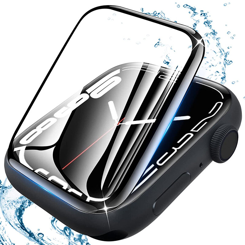 Película Protetora para Apple Watch, Ultra 49mm, iWatch Series 8, 7, 6, 5, 4, SE, 45mm, 40mm, 41mm, 3D Curved Screen Protector, 44 milímetros