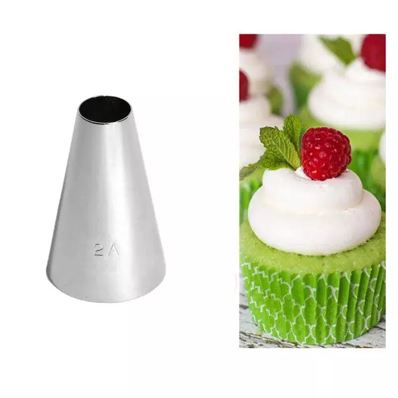 シリコンケーキカップケーキツール,キッチンツール用のステンレス鋼の丸い口のノズル,調整チップ,サイズ # 1a # 3a