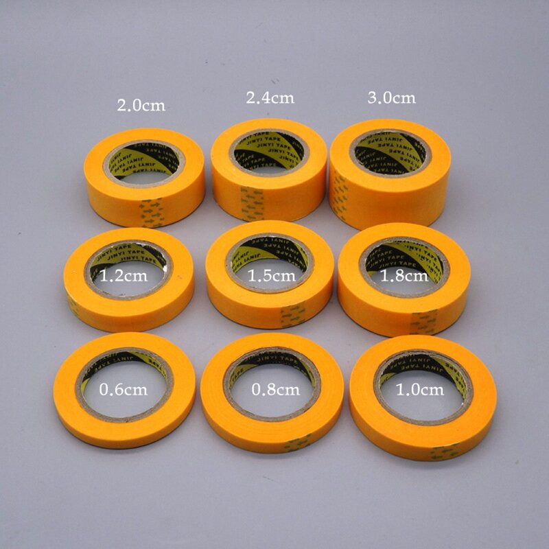 モデル着色用黄色マスキングテープ、スプレーペイント、アートステッカー、4、6、9ロール、6、8、10、12、15、18、20、24、30mm