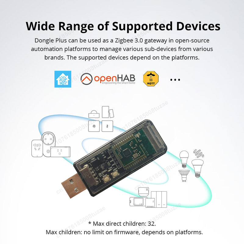 Klucz USB inteligentnej bramy ZigBee, moduł Chip USB z bramą antena PCB inteligentnego domu i ZB-GW04, współpracuj z asystentem domowym ZHA Z2M