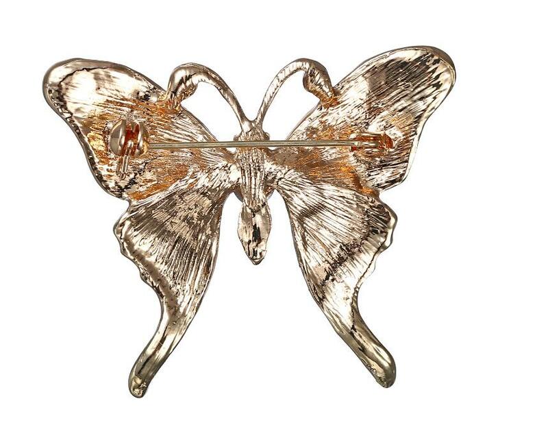 Europäische und Amerikanische Mode Orangle Schmetterling Anlage Brosche Anti-slip Blume Pin Exquisite Corsage