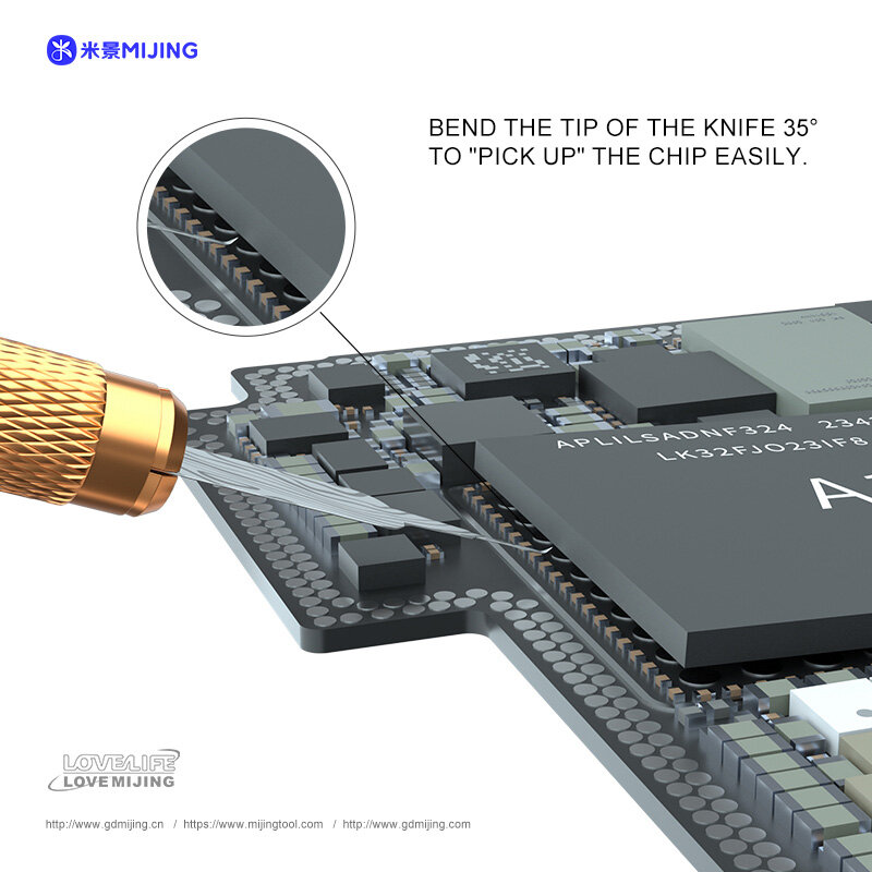 Mijing DP-19 geschmiedete Klinge Hand Polishede Chip Befestigungs sieb Halterung Rand Kleber Entfernung Klinge Chip Demontage Klinge