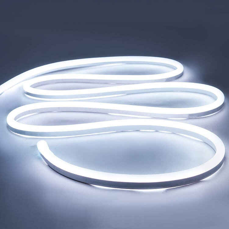 Grosir 50m 12V tinggi tahan air fleksibel siang hari putih Neon Led Strip cahaya untuk DIY
