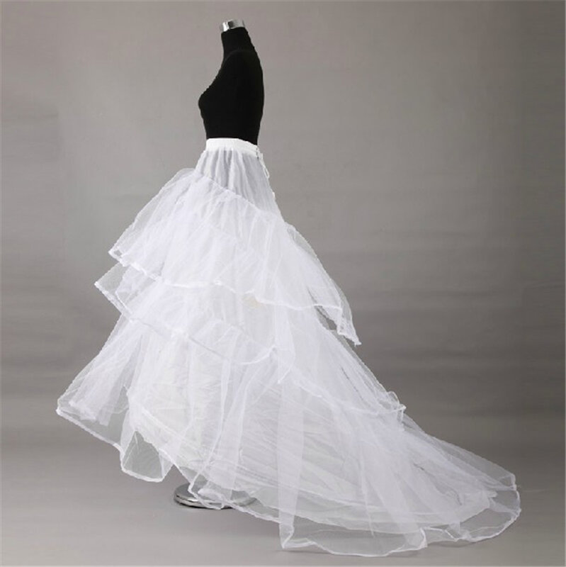 Lange Petticoat Krinoline Unterrock Hochzeits kleid Party kleid Reifen Petticoat 2-Knochen Puffy Fancy Rock Slips weißen Petticoat