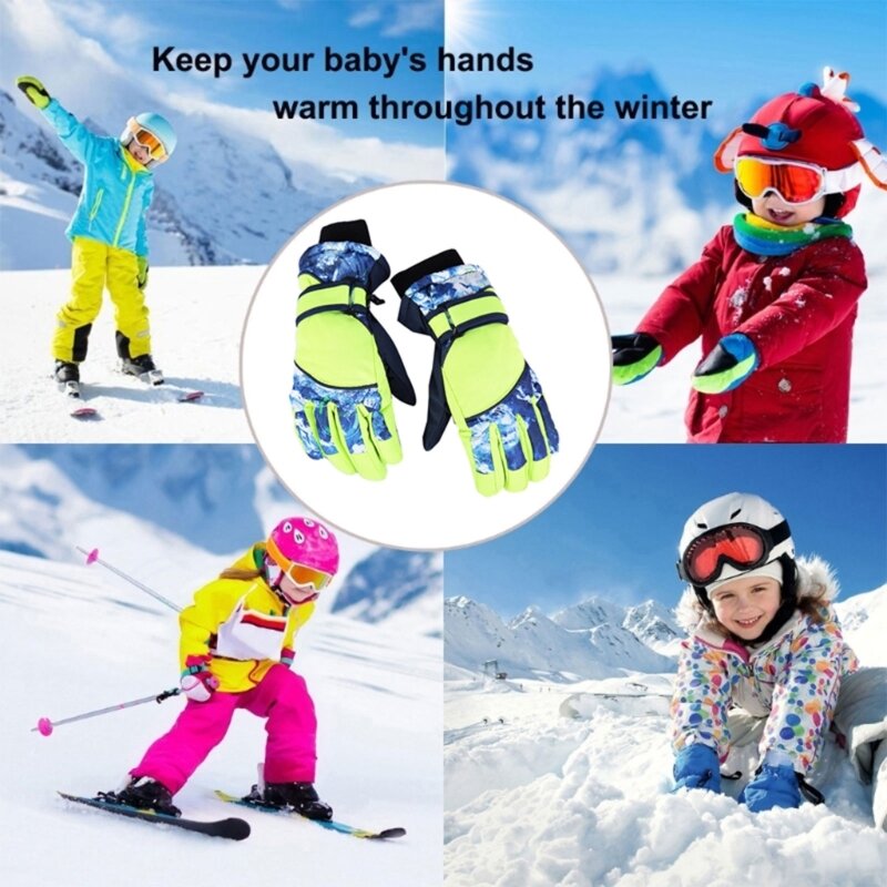 Sarung tangan Ski anak, sarung tangan salju musim dingin tahan air untuk anak laki-laki perempuan, sarung tangan termal luar ruangan