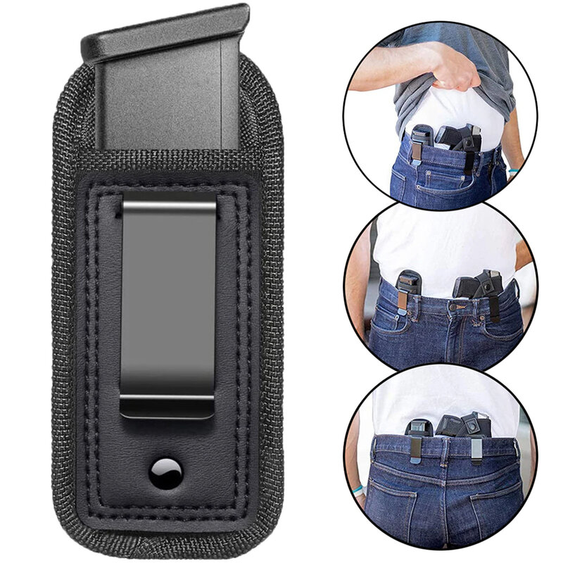 Tactical Magazine Pouch Holster Military Concealed Pistol Carry Case Outdoor Mag Waist Belt Pouch with Clip for Glock 17 19 1911