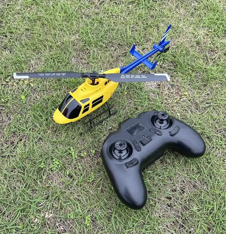 Helikopter Remote control, mainan helikopter model simulasi rotor tunggal empat saluran, bel helikopter Bell206