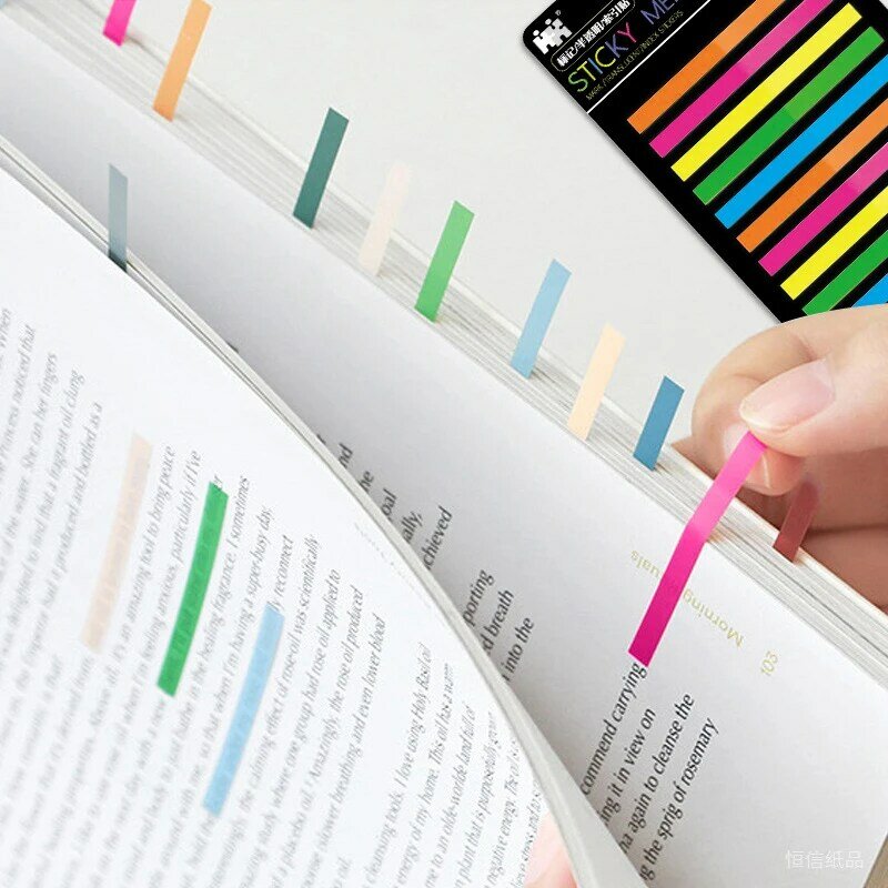 300 Sheets Rainbow Color Index Sticker Memo Pad Waterproof Transparent Sticky Notes School Supplies Kawaii Stationery