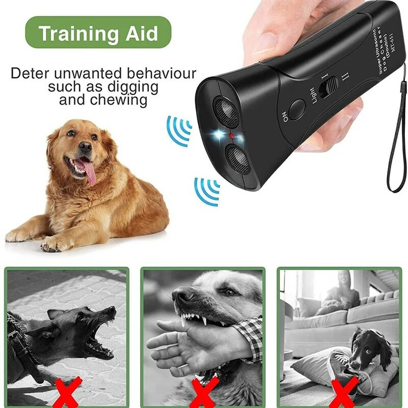 LED超音波吠え防止トレーニング装置,ペット,犬のレプラー,吠え防止トレーナー,バッテリーなしの超音波装置