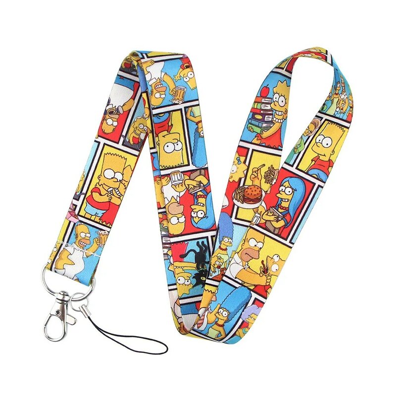 Simpson cartoon key lanyard id badge houders dier telefoon nekbandjes met sleutelhanger telefoonaccessoires d042