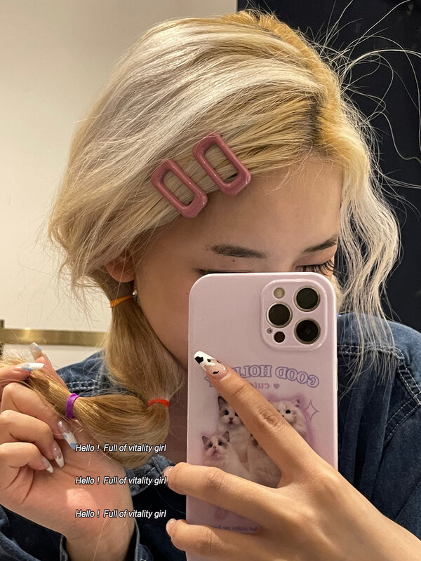 Женские квадратные заколки для волос 2 шт., заколки для волос с боковой челкой Y2K, модные аксессуары для укладки волос в Корейском стиле