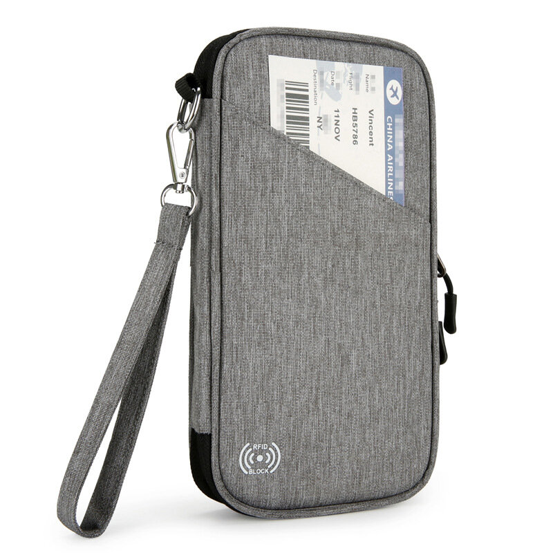 กระเป๋าใส่หนังสือเดินทางอเนกประสงค์สำหรับบ้านความจุขนาดใหญ่, กระเป๋าเก็บเอกสารครอบครัวกระเป๋าเดินทางป้องกันการกระเด็นใส่บัตร
