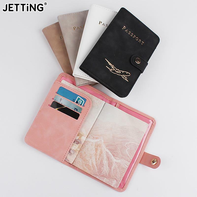 Impermeável PU Leather Passport Holder Covers Case, Travel Credit Card Wallet, Cute Book para mulheres e homens