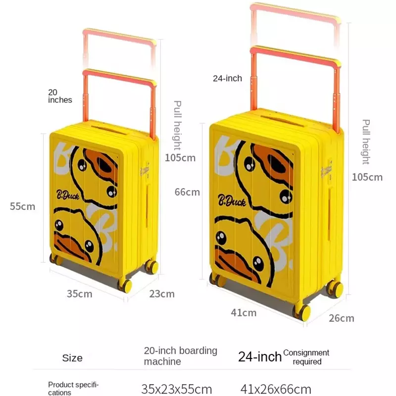 2023 valigia Trolley larga rosa da 24 pollici silenziosa liscia bagaglio a ruota universale grande capacità custodia da cabina da 20 pollici materiale PC