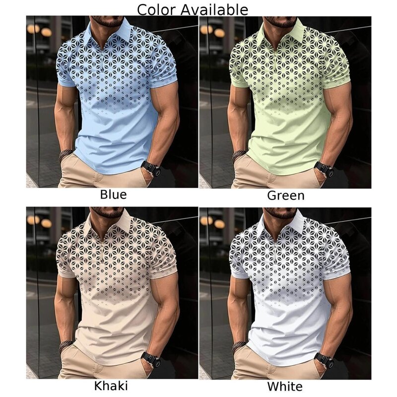 Shirt Tops Cocktail Party Summer Zip Blouse Business CasualFormal Collar Muscle Office Polyester Print Regular