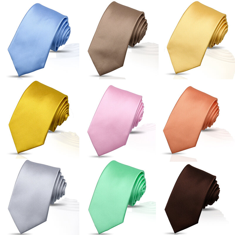 Nowe klasyczne krawaty w jednolitym kolorze dla mężczyzn Moda Casual Krawat biznesowy Krawaty męskie Corbatas 7.5cm Szerokość Krawaty dla pana młodego Gravata