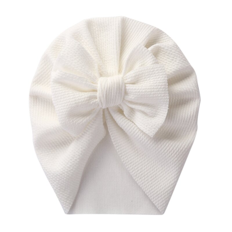 หมวกเด็กน่ารัก Bows Knot หมวก Beanie ดอกไม้ Bowknot Headwrap ทารกแรกเกิดผ้าฝ้ายนุ่มสีทึบ Bonnet ทารกเด็ก Headwear ของขวัญ