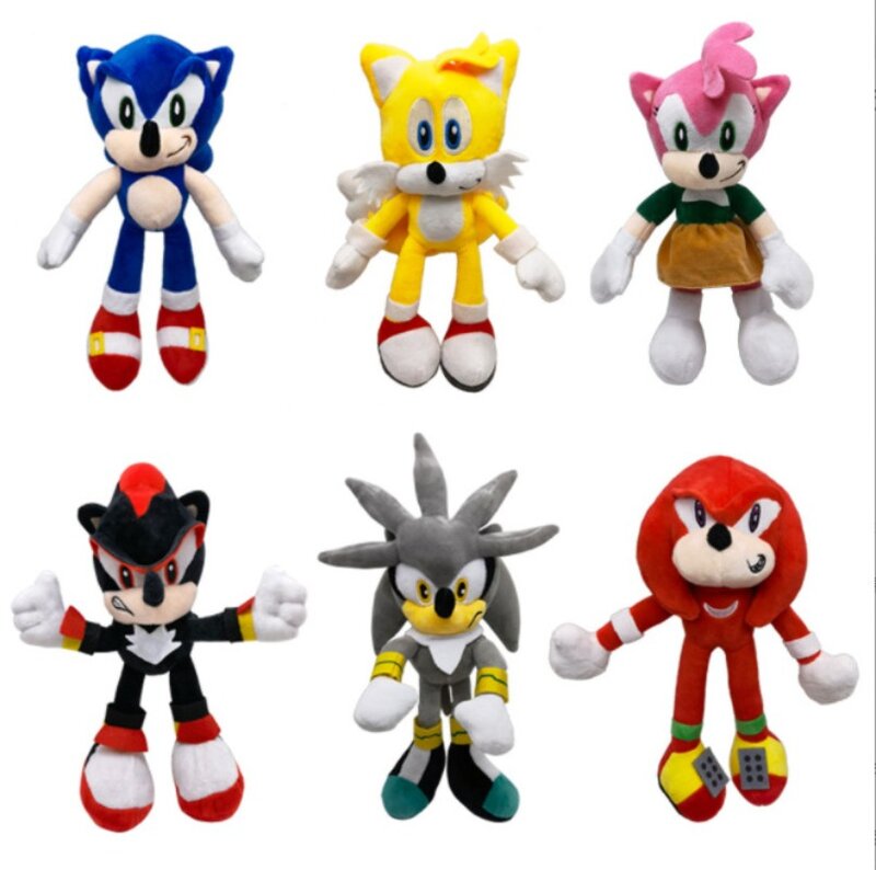 SEGA-Brinquedos de pelúcia sônica Hedgehog para crianças, boneco Nak Tails, boneco criativo, desenhos animados em altura, brinquedo kawaii para meninos, 28cm