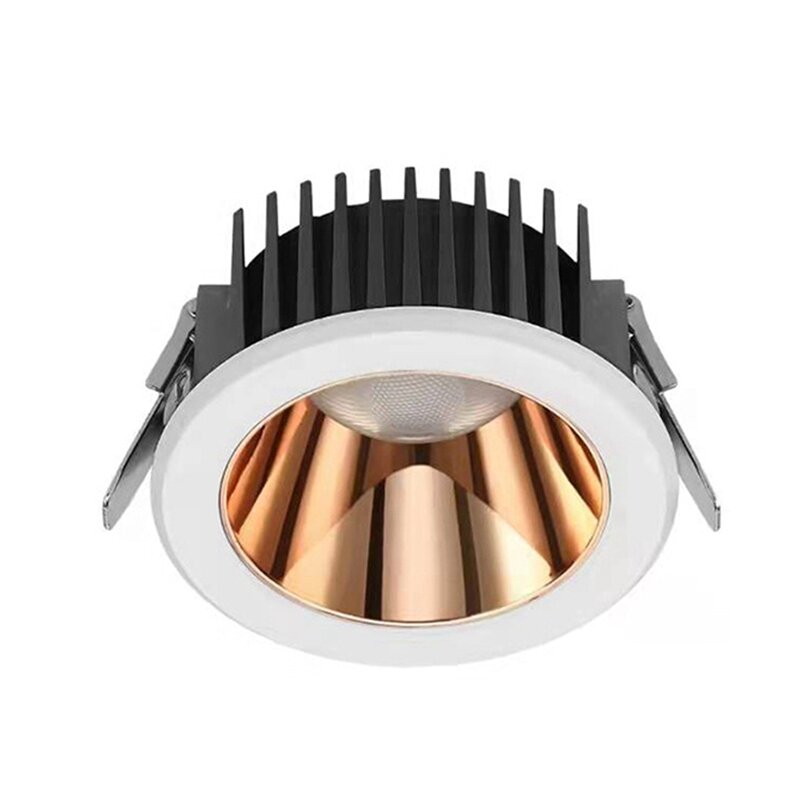 Projecteur à Réflecteur LED Anti-absorbe ouissement, Spot Encastré Étroit, Ultra-Mince, 12W, COB, pour Éclairage de Salle à Manger et de Couloir