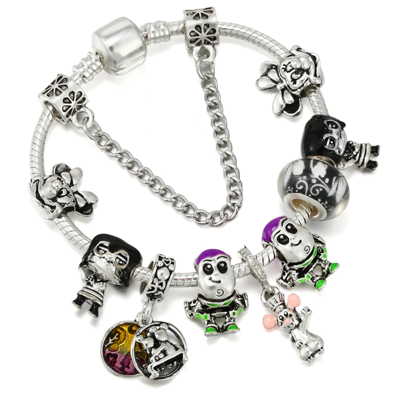 Disney-abalorio de plata de ley 925 para pulsera Pandora, abalorio de Mickey, Minnie, Dumbo, Stitch, compatible con pulseras Pandora originales