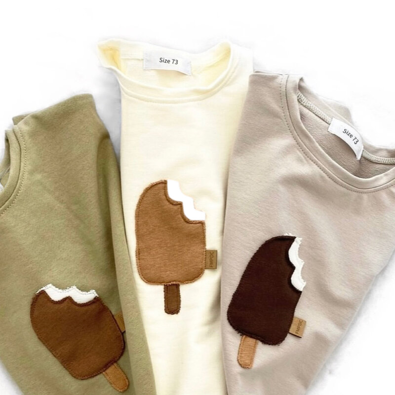 Camisetas de manga corta de algodón puro para bebés y niñas, camisa de gran tamaño con parche, suave, cuello redondo, 2024