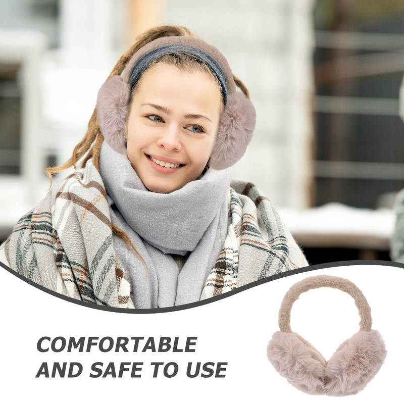 Earmuff hangat untuk wanita, penghangat telinga musim dingin Earmuff mewah pelindung telinga