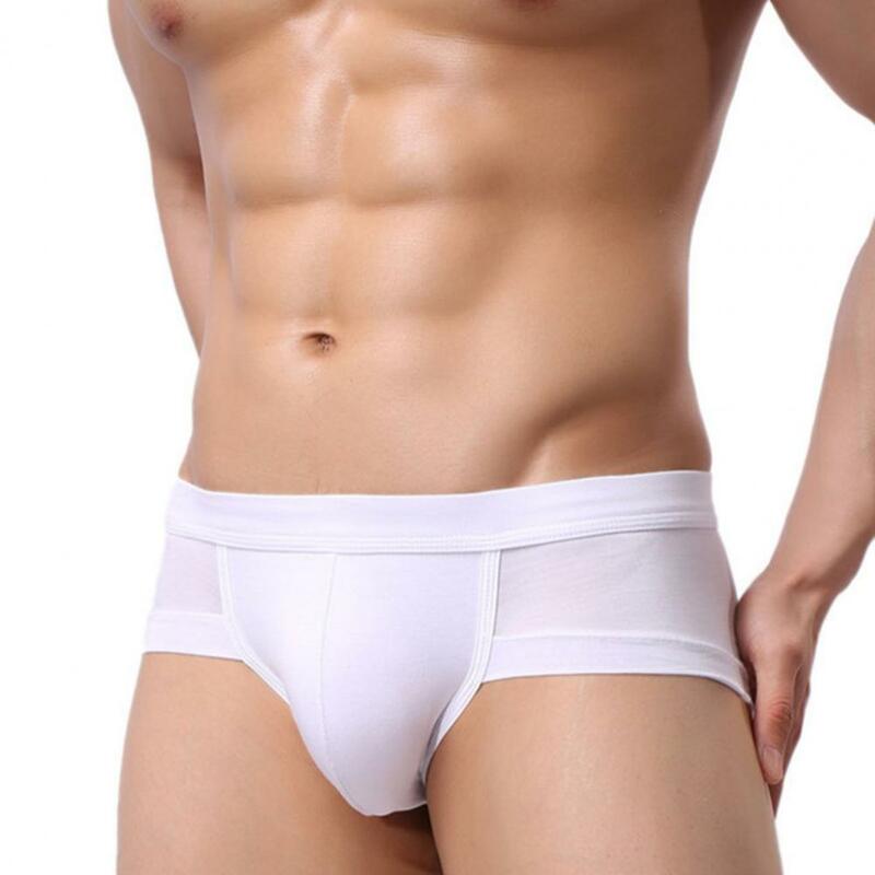 Cuecas finas de cintura baixa masculina, roupa interior respirável, elástico alto, anti-séptico, secagem rápida, bolsa sem restrições, cuecas finas