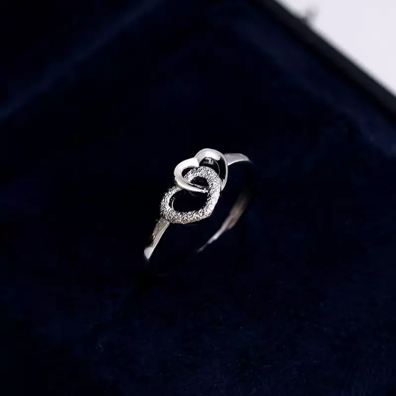 Monkton 925 srebro w stylu Vintage miłość pierścionek dla kobiet matowe otwieranie pierścionek palec w kształcie serca prezent na przyjęcie weselne