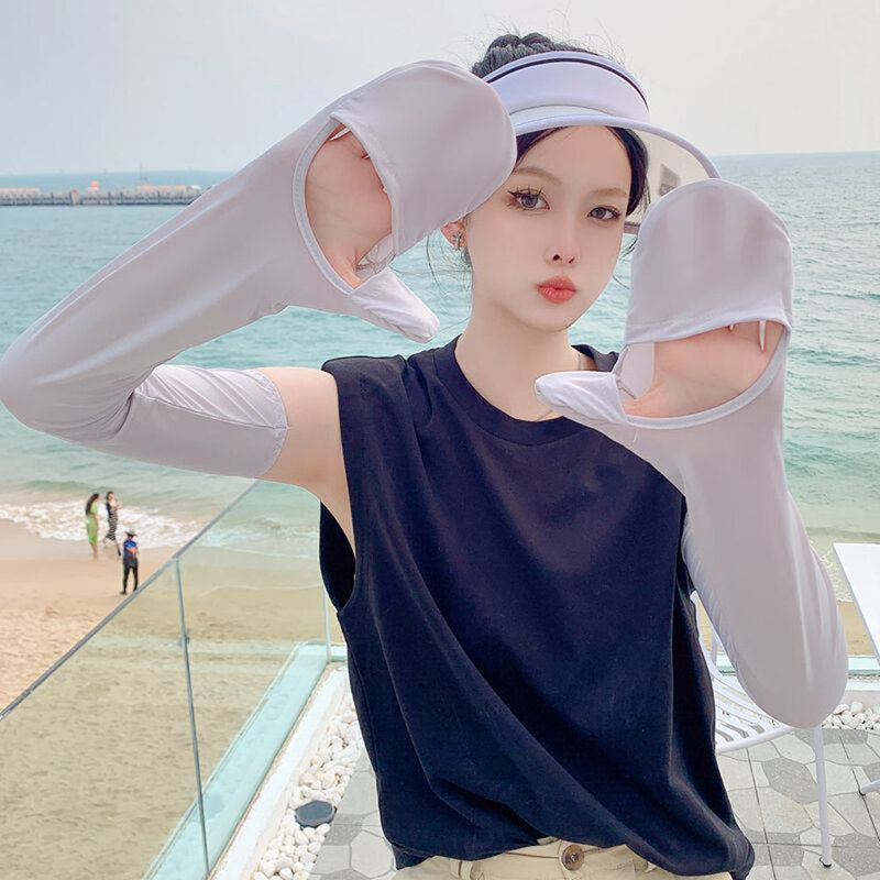 Frauen fahren Sonnenschutz Eis Seide Ärmel Handschuhe lose atmungsaktive Arm UV-Schutz Outdoor-Handschuhe Ärmel