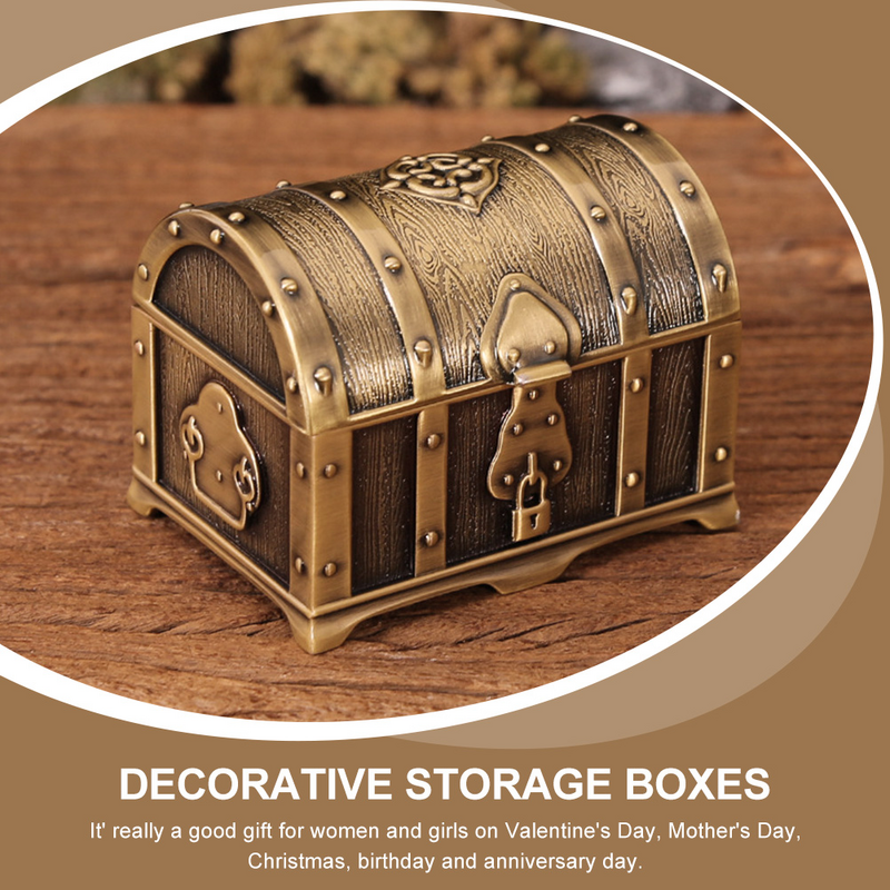 Makeup Case Organizer Treasure Chest Jewelry Box Gifts Retro Earring Storage Cases