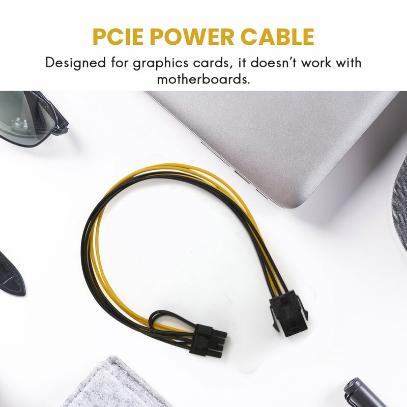 PCIE 6 Pin maschio a 8 Pin (6 + 2) maschio adattatore PCIe cavo di alimentazione cavo di prolunga PCI Express 12.5 pollici (confezione da 4)