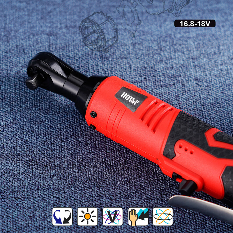 18V/28V Cordless Electric Impact Wrench 3/8'' Right Angle Electric Ratchet Wrench Drill Screwdriver Driver Wireless Power Tool