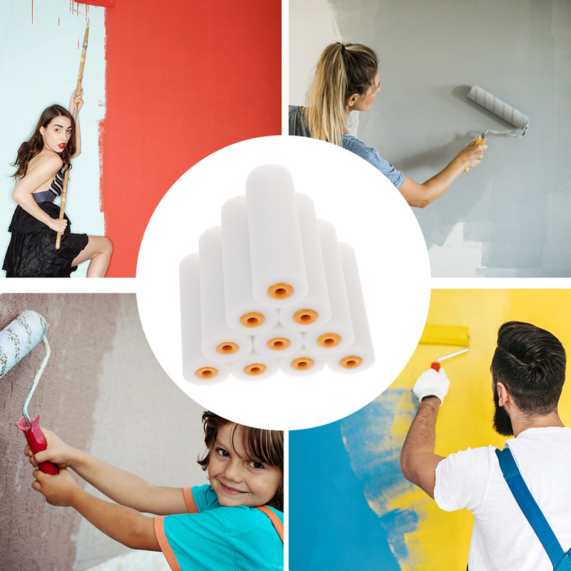 10 pcs rolos espumas substituição paredes pintura stuckers coberturas domésticas alta densidade mini esponja