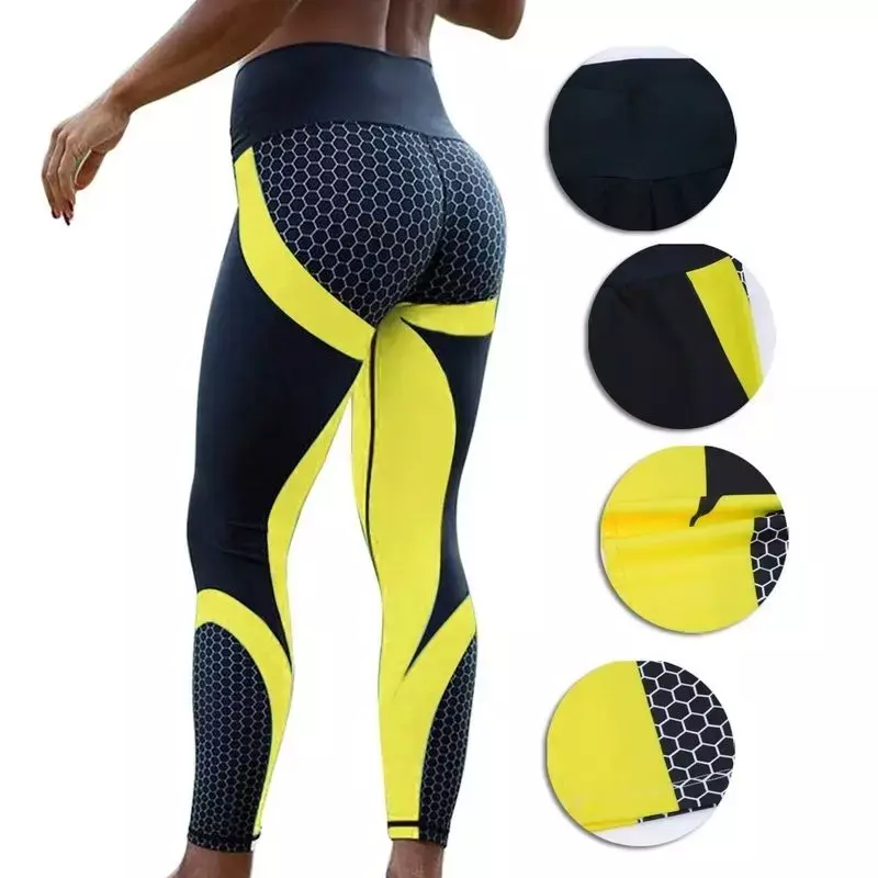 Yoga Calças com Impressão Digital, Leggings de Cintura Alta, Slim Fit, Hip Lifting, Lazer e Fitness, Quente, 271004007