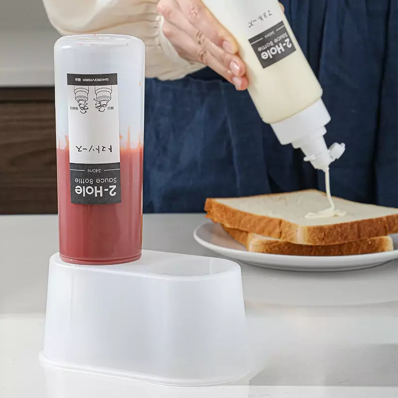 SHIMOYAMA 340ml bottiglia di salsa condimento spremere bottiglie per Ketchup senape salse calde Dispenser di miele salsa ampolla Gadget da cucina