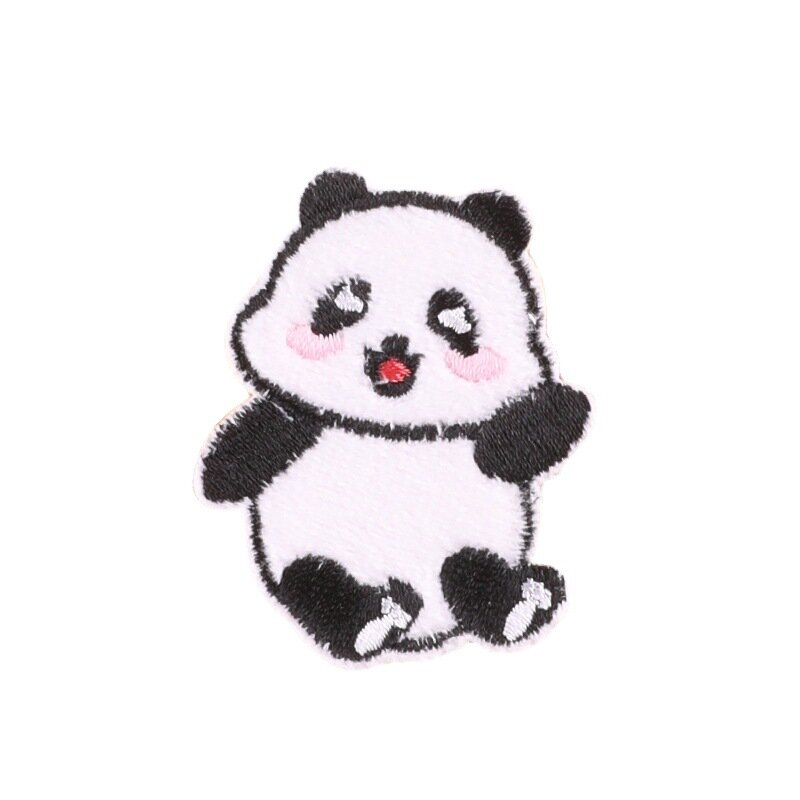 Etiqueta de parche de tela bordada con dibujos de Panda, pegatina de calor para sombrero, Jeans, mochila, logotipo de emblema adhesivo, 2024