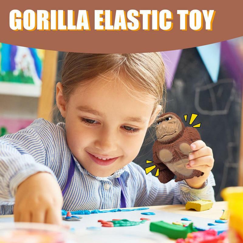 Juguete hinchable de mono divertido, muñecas sensoriales de StressHandicraft para adultos y niños, gorila de goma que exprime para diversión y relajación