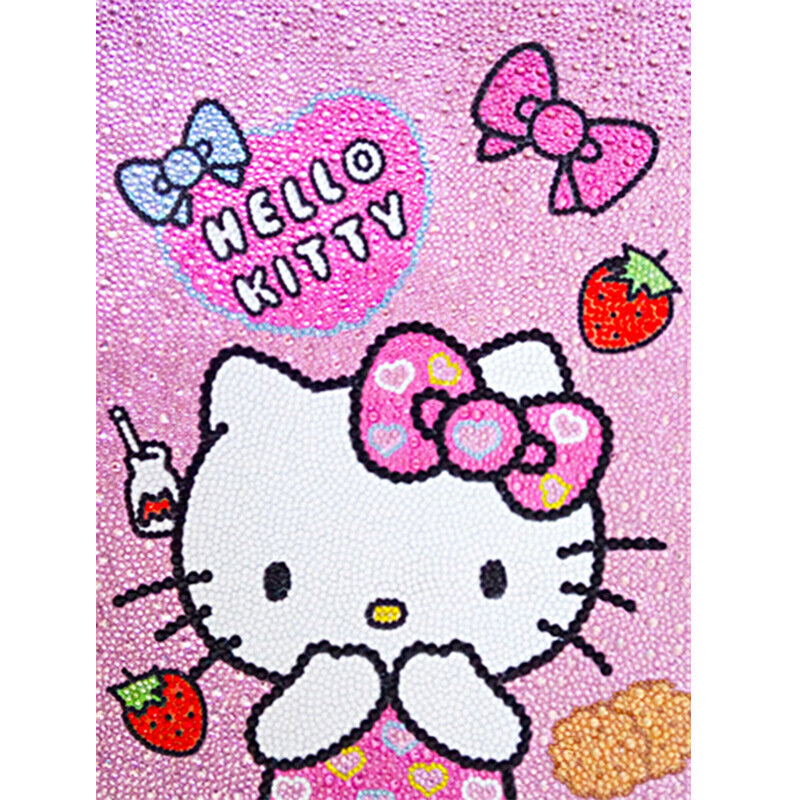 Taladro completo 5D bordado de Hello Kitty, dibujo de piedra de dibujos animados, decoración de varios tamaños, paquete de Material de artesanía