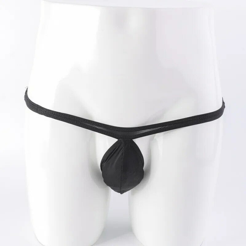 กางเกงชั้นในชายเอวต่ำผ้าไอซ์ซิลค์สำหรับบุรุษแบบใหม่ระบายอากาศได้มีกระเป๋า T-Back ชุดชั้นในบิกินี่ไร้รอยต่อเซ็กซี่สำหรับฤดูร้อน2021