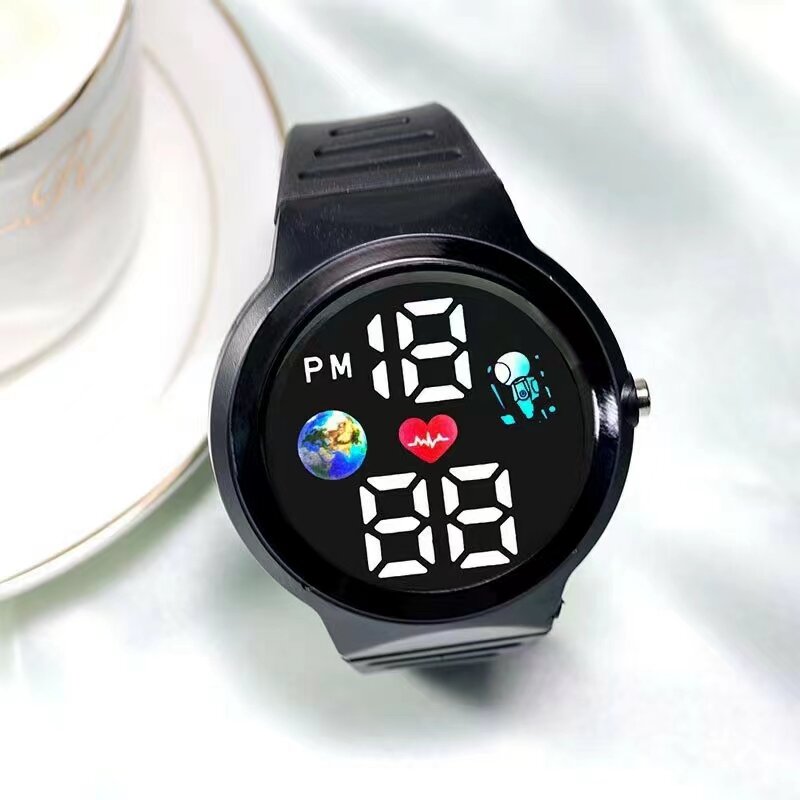 Earth LED electronic watch creative fashion leisure trend men's women's sports student electronic watch h