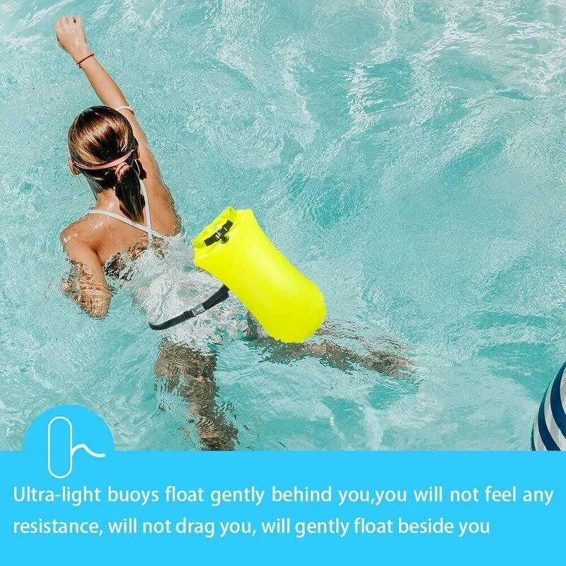 Outdoor Safety Swimming Buoy Multifunction Swim Float Bag with Waist Belt Waterproof PVC Lifebelt Storage Bag for Water Sports