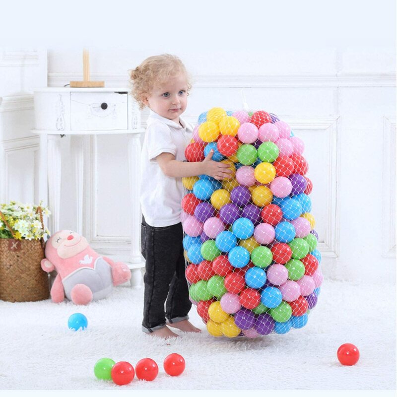50Pcs Baby Plastic Balls Water Pool Ocean Wave Ball for Kids Games Swim Pit With Basketball Hoop Play House Outdoors Tents Toys