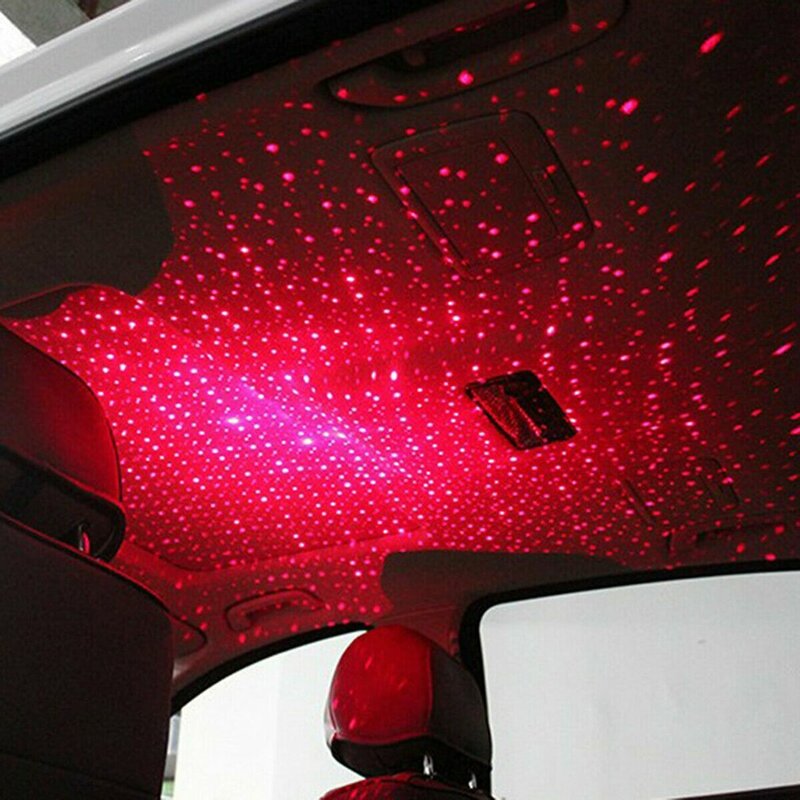 Lampu proyektor mobil USB, lampu dekorasi Interior mobil suasana galaksi dapat disesuaikan banjir romantis