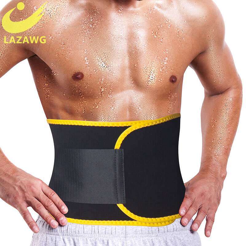 LAZAWG-Entrenador de cintura para hombres, recortador de Sauna, cinturón de sudor, corsés de vientre, Control de quemador deportivo, entrenamiento, pérdida de peso, adelgazante, moldeador de cuerpo