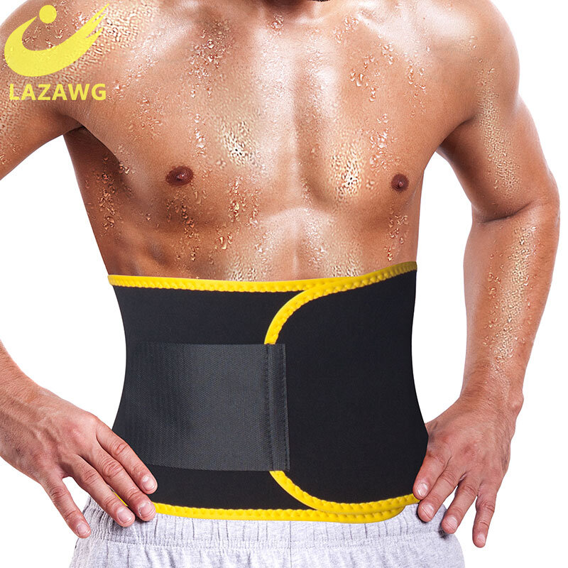 Lazawg Mannen Taille Trainer Trimmer Sauna Zweet Riem Buik Korsetten Control Sport Brander Workout Gewichtsverlies Afslanken Body Shaper