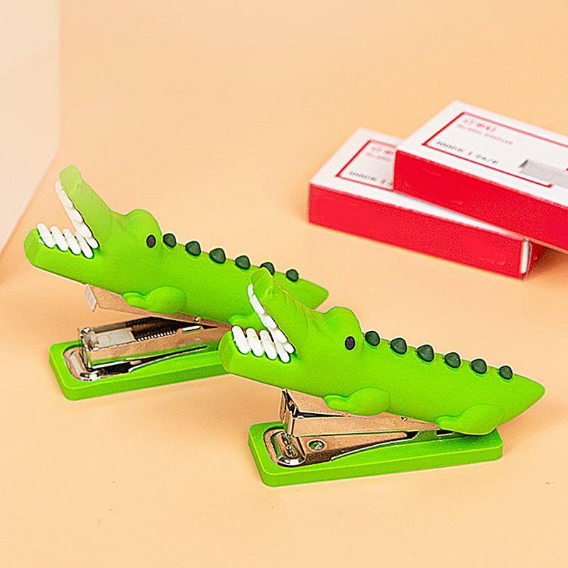 Small Stapler Aesthetic Mini Novelty Stapler With Crocodile And Dinosaur Stapler For Desktop Portable Desk And Travel Stationery