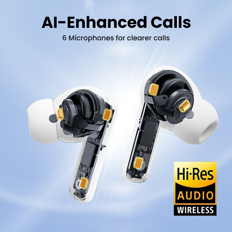 UGREEN-Écouteurs sans fil HiTune T6 ANC TWS, suppression active du bruit, Bluetooth 5.3, écouteurs pour iPhone 15 Pro Max, Samsung Galaxy